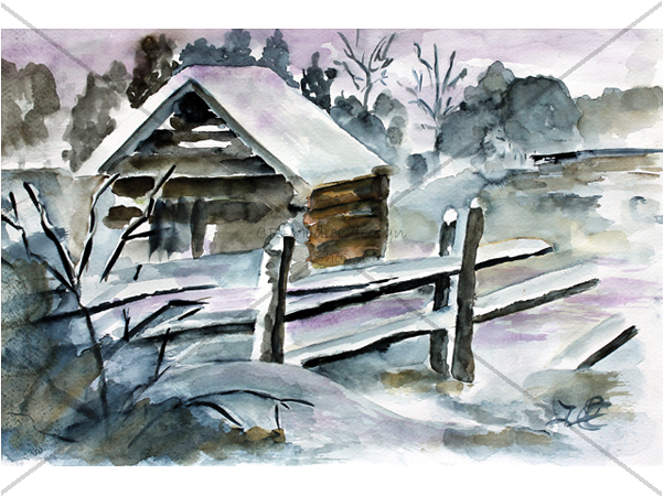 Postcard Ossenberg - Log Cabin (600x600), Png Download