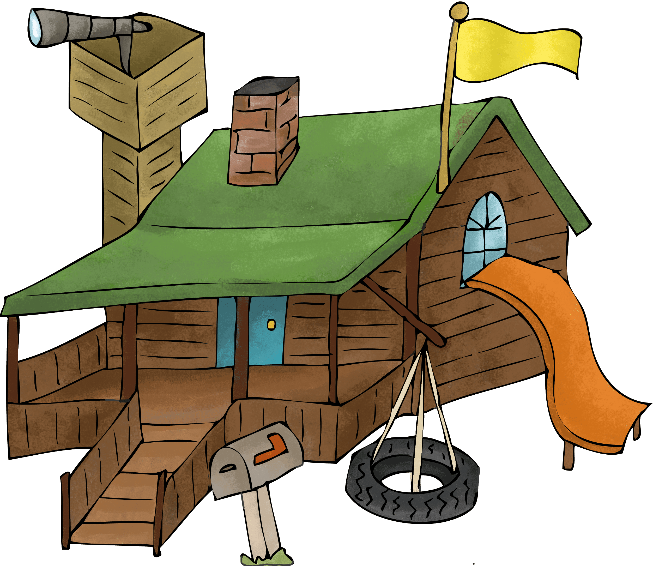 Build A Cabin In Your Mind - Cartoon (2504x2170), Png Download