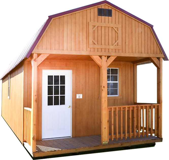 Treated Lofted Barn Cabin Image - Barn (666x632), Png Download