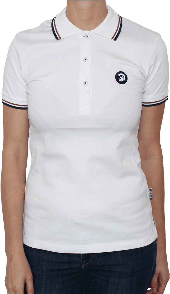 Trojan "logo" Girl Polo - White Polo Shirt Png For Girl (1000x1000), Png Download