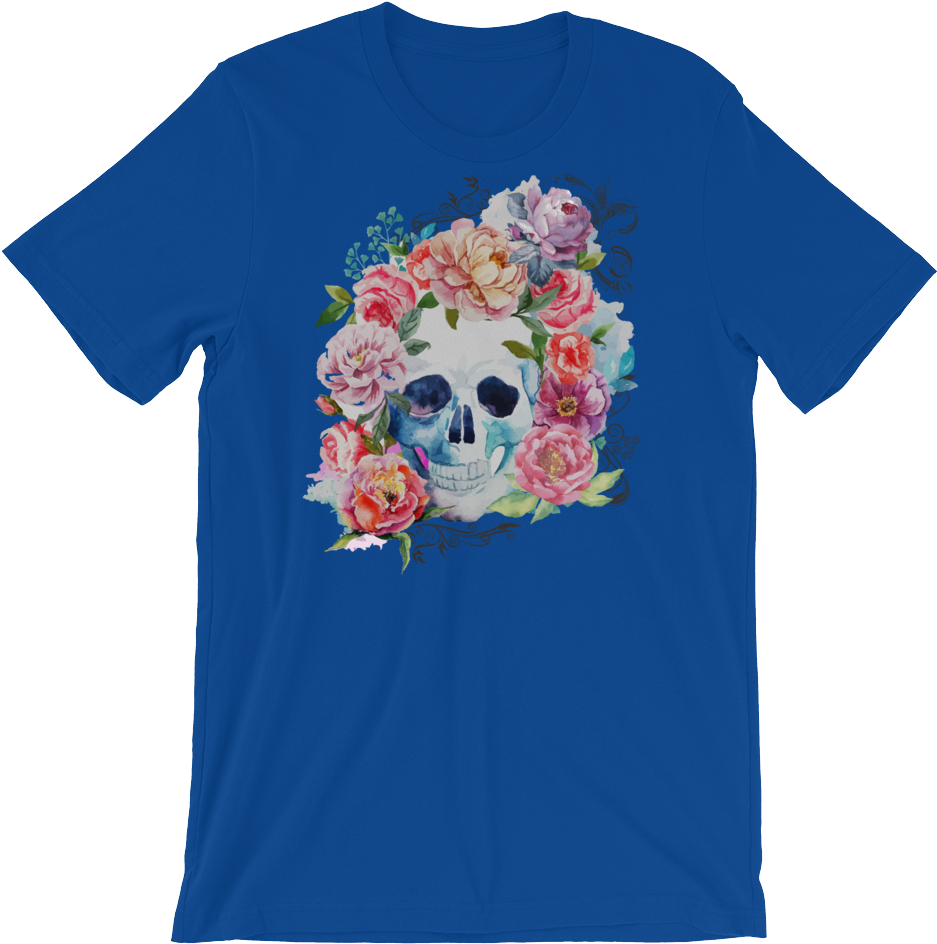 Watercolor Roses Skull T-shirt - Intelligence Is The Ability To Adapt To Change T Shirt (1000x1000), Png Download