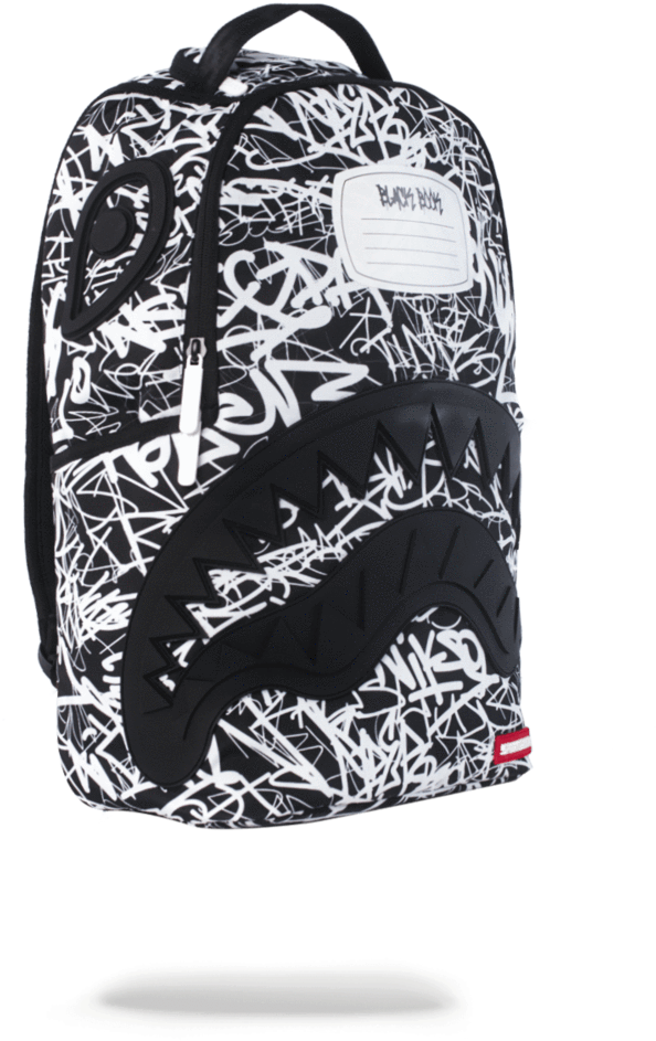 United States Purchasing Sprayground Scribble Shark - Sprayground Scribble Shark Backpack (802x1023), Png Download