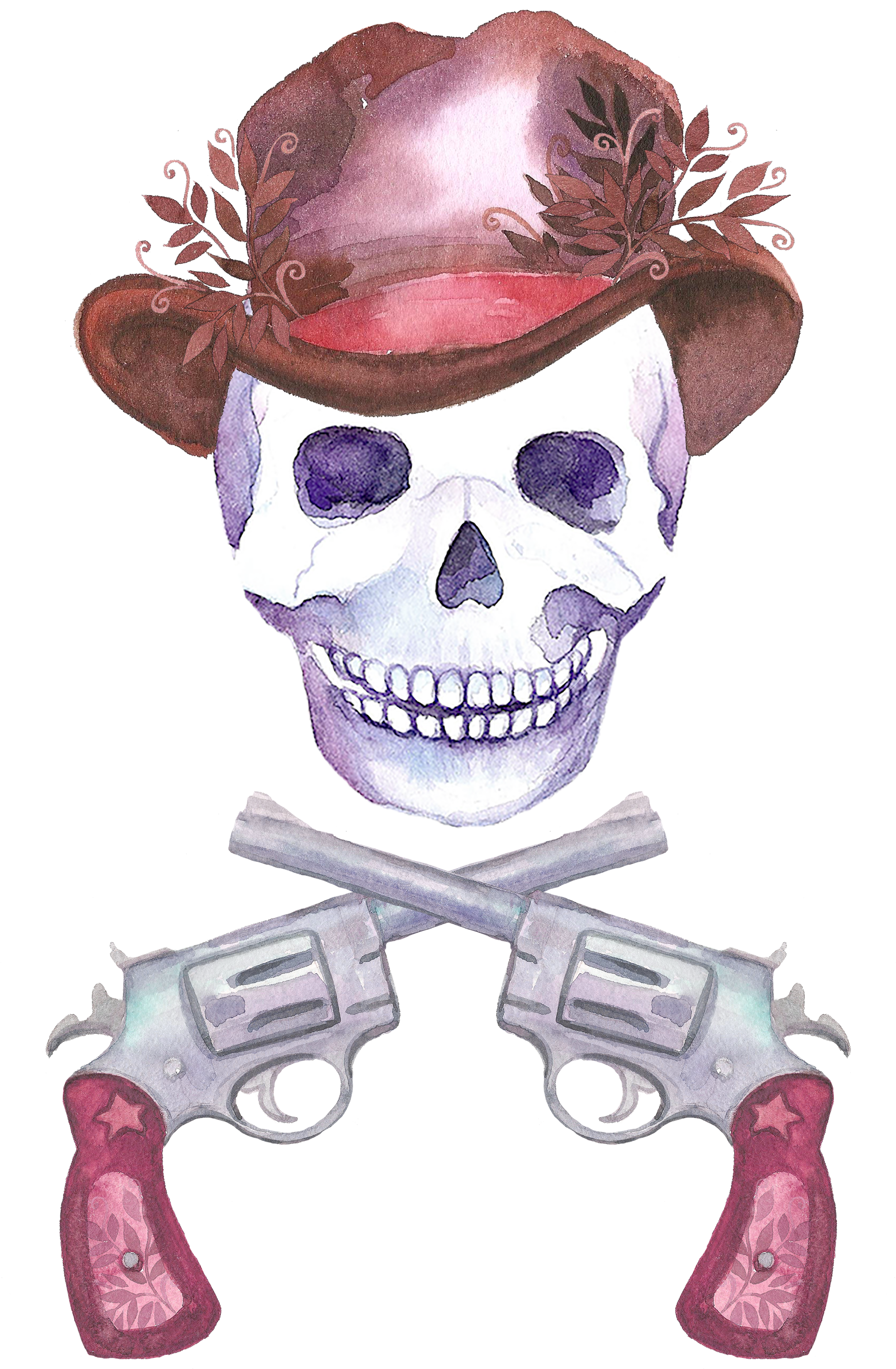 Clipart Skull Watercolor - Png 骷髏 頭 (3000x2877), Png Download