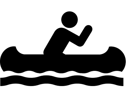 Canoe Sign Symbol Icon Boat Water Activity - Canoeing Clip Art (444x340), Png Download