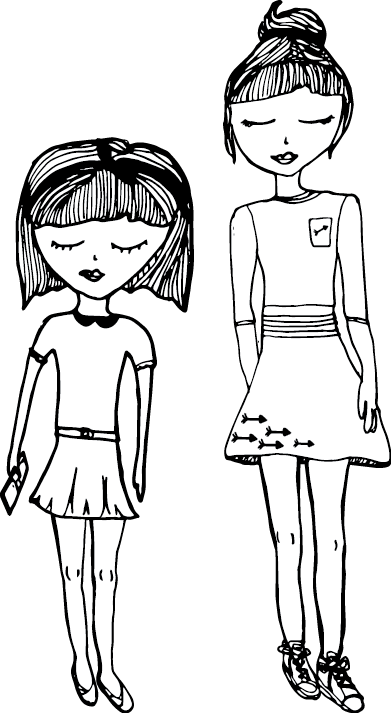 Rosy And Jet Just The Two Girls (391x713), Png Download
