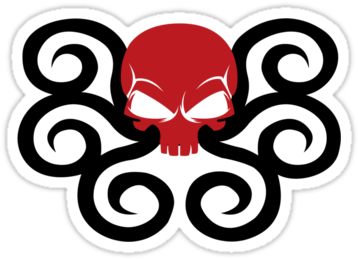Hydra Red Skull Logo" Stickers By Riskgambits - Red Skull (375x360), Png Download
