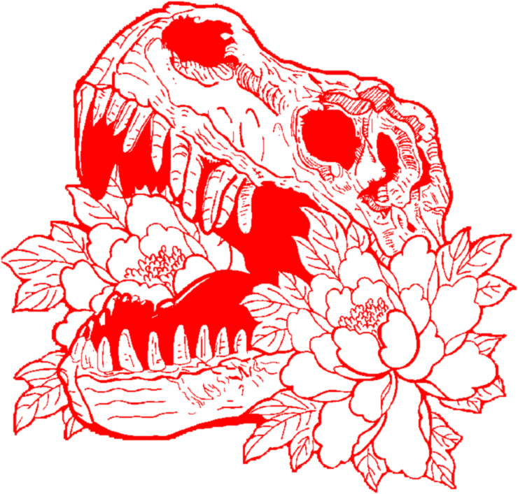 Aesthetic Red Skull Skeleton Flower Flowers Rose Roses - Aesthetic Skull Png (740x707), Png Download