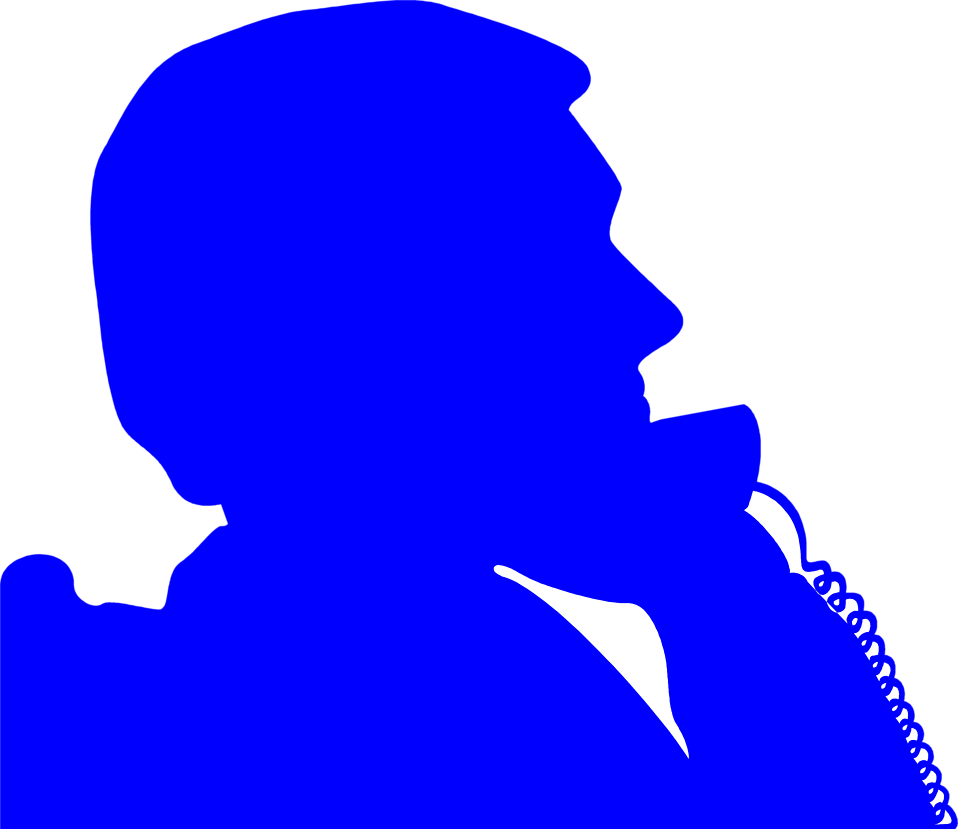 Telephone Clipart Silhouette - Phone Talking Man Silhouette (958x829), Png Download