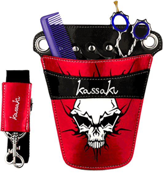 Hairdressing Scissor Pouches Kassaki Blades Red Skull - Kassaki Hairdressing Scissor Holster Pouch Bag (600x600), Png Download