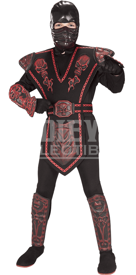 Boys Red Skull Ninja Costume - Red Skull Warrior Ninja Child Halloween Costume Size (1000x1000), Png Download