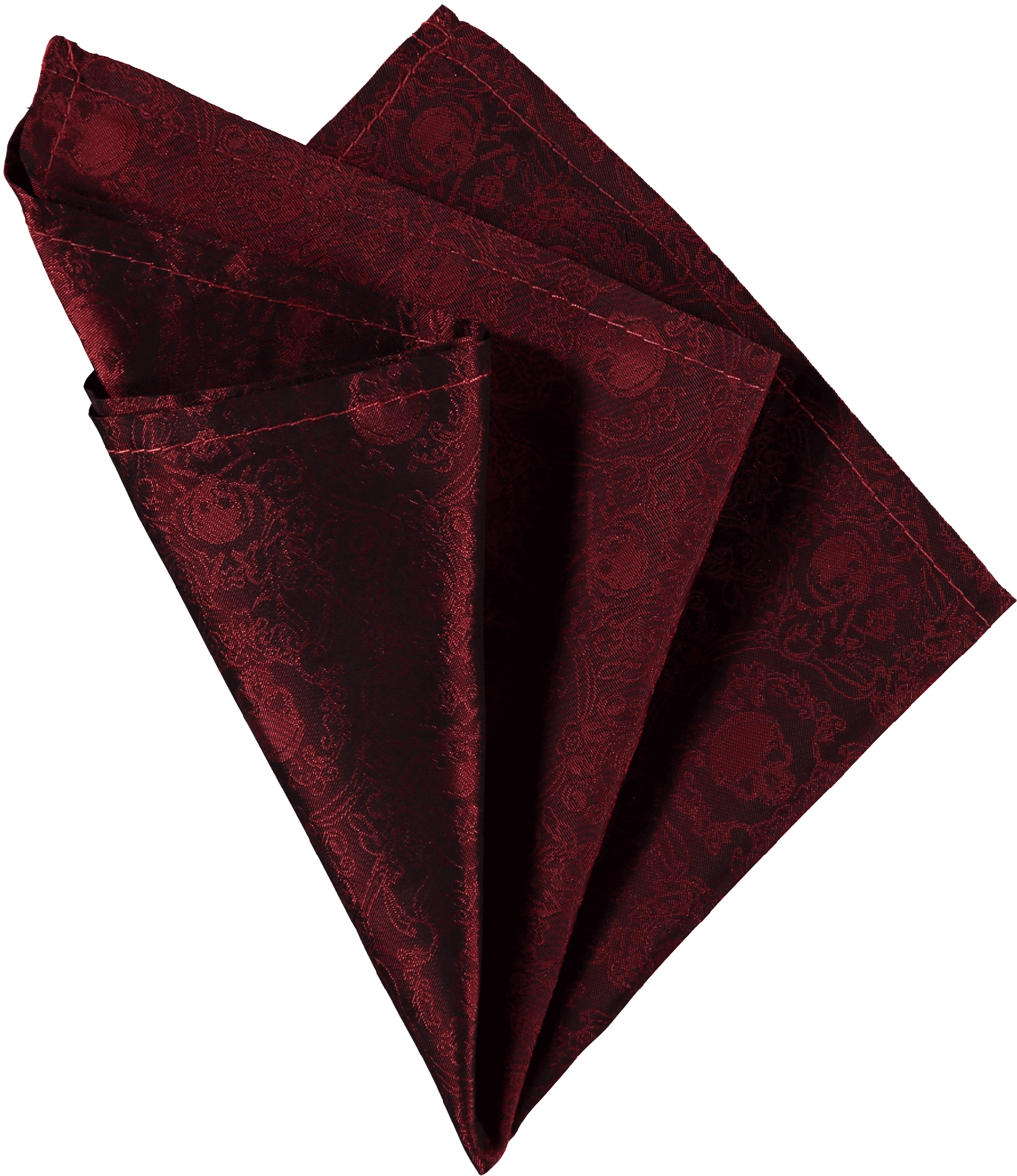 Pocket Square Silk Red Skull Woven - Leather (2128x2128), Png Download