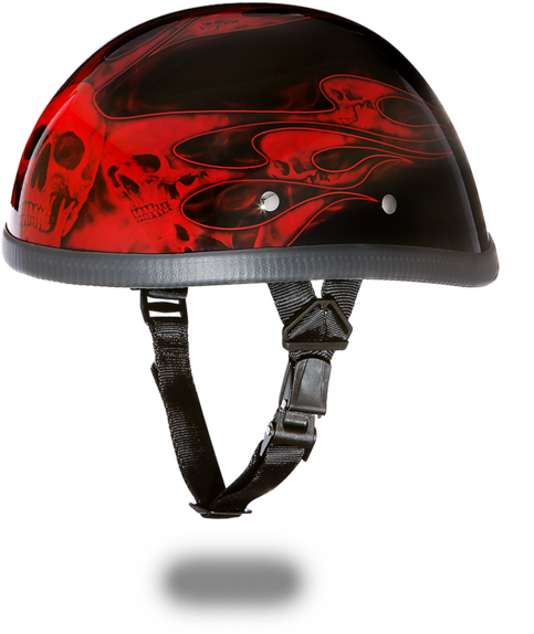 Eagle- W/ Skull Flames Silver (600x600), Png Download