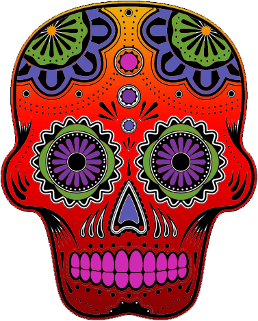 Sugar-skull - Skull (377x469), Png Download