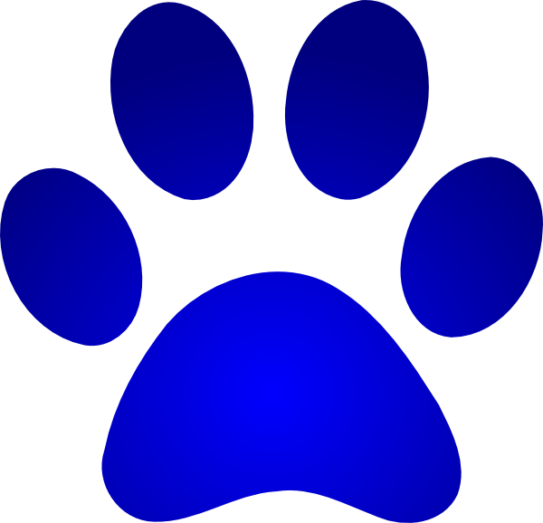 How To Set Use Blue Paw Print With Gradient Clipart (600x578), Png Download