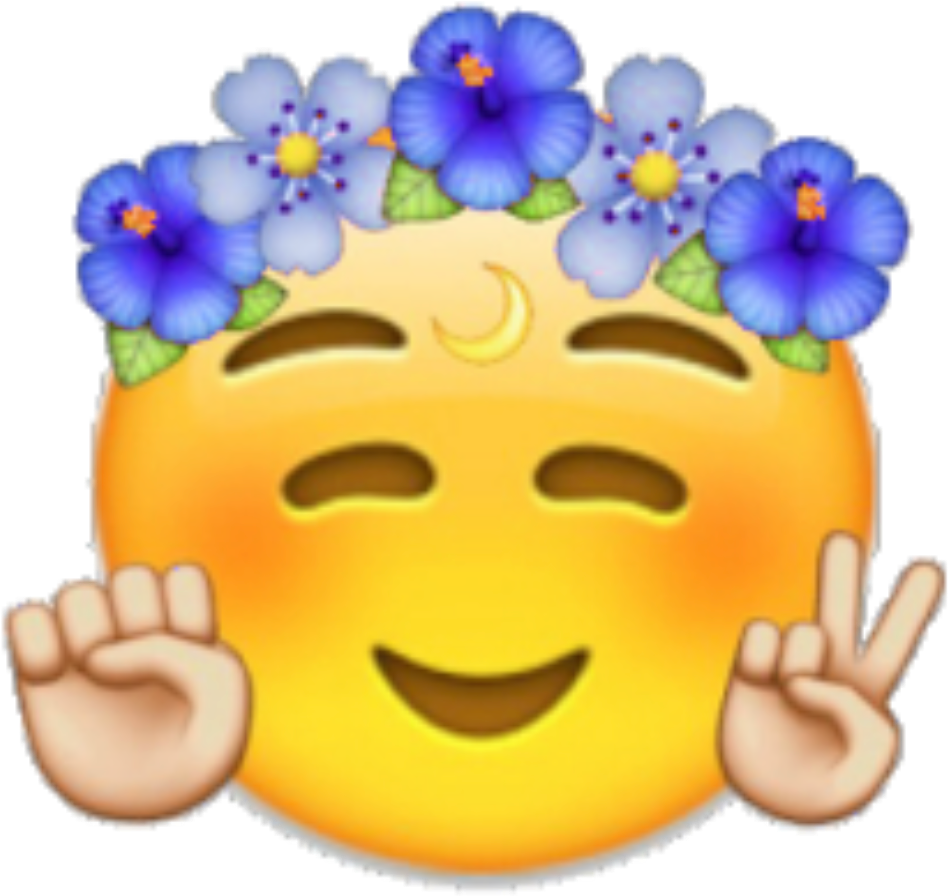 Emoji Emojis Cool Flowercrown Crown - Coachella Emoji (1024x1024), Png Download