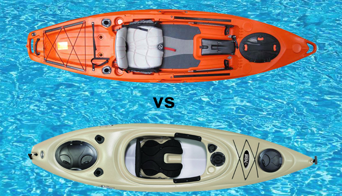 Sit On Top Fishing Kayaks - Sit Inside Vs Sit On Top Kayak (696x400), Png Download