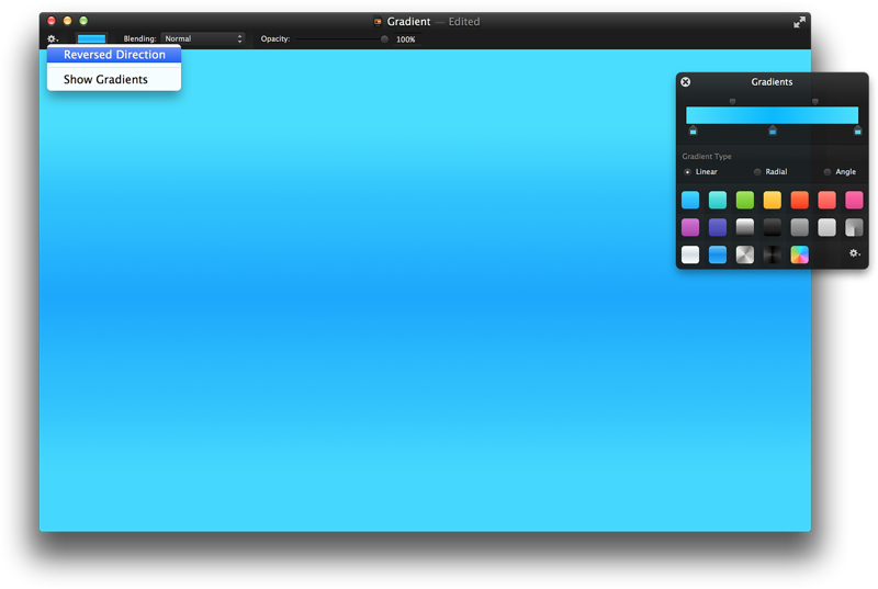 You Can Also Reverse How Gradient Colors Are Painted - Pixelmator Color (800x537), Png Download