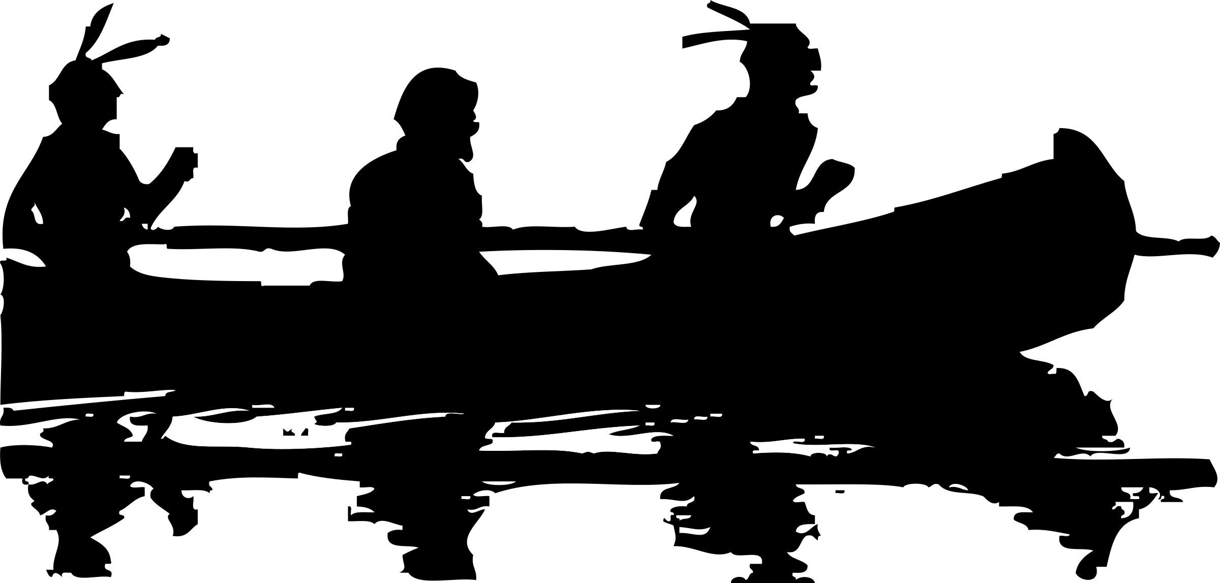 Svg Transparent Library Kayak Clipart Native Canoe - Canoe Clip Art (2400x1147), Png Download