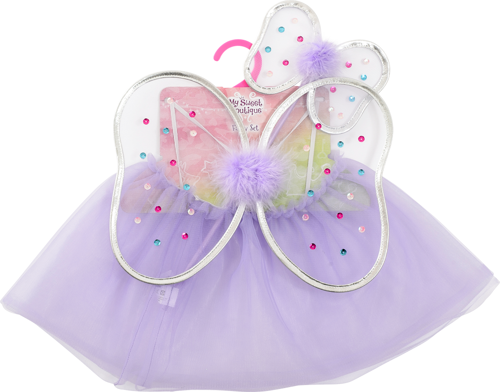 Msb Fairy Set, Purple, Wand/wings/tutu, Purple, Large - My Sweet Boutique Msb Fairy Set (1004x787), Png Download