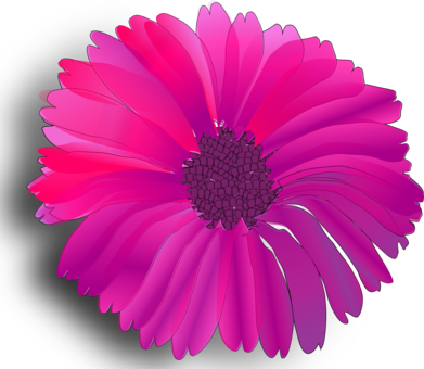 Pink Flowers Rose Fuchsia Download - Pink Flower Clip Art (391x340), Png Download