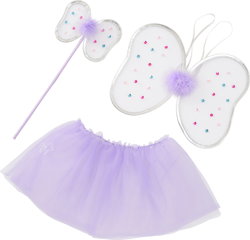 Msb Fairy Set, Purple, Wand/wings/tutu, Purple, Large (1004x965), Png Download
