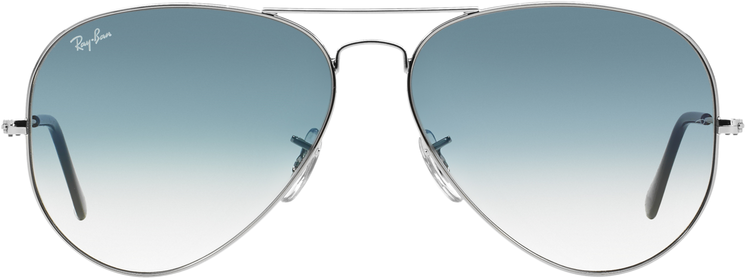 Ray Ban Rb3025 003/3f Silver/ Blue Gradient - Ray-ban Rb3025 003/3f (55/14) (2000x1000), Png Download