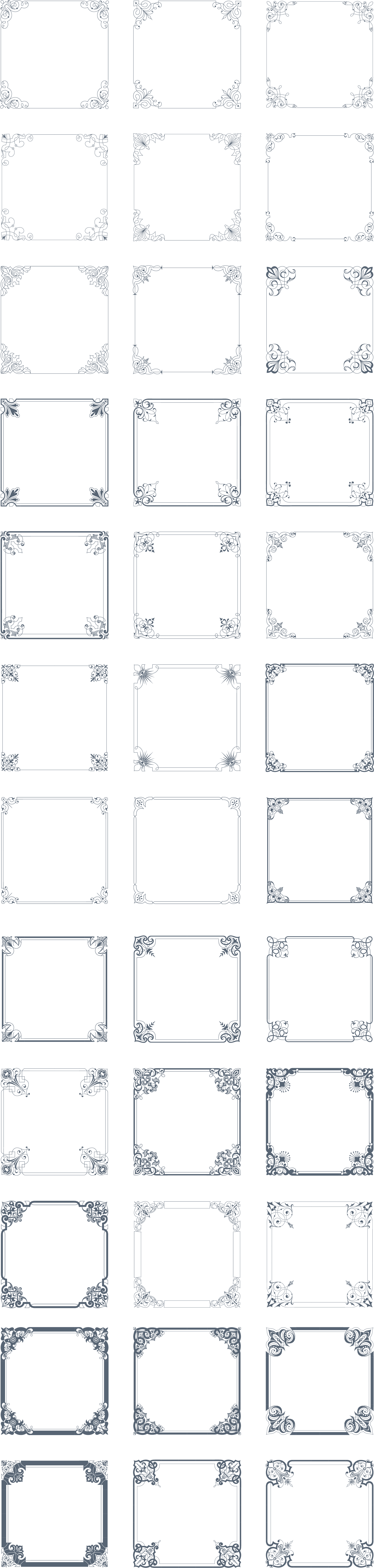 Preview All The Vintage Vector Borders, Carefully Traced - Parallel (1920x7859), Png Download