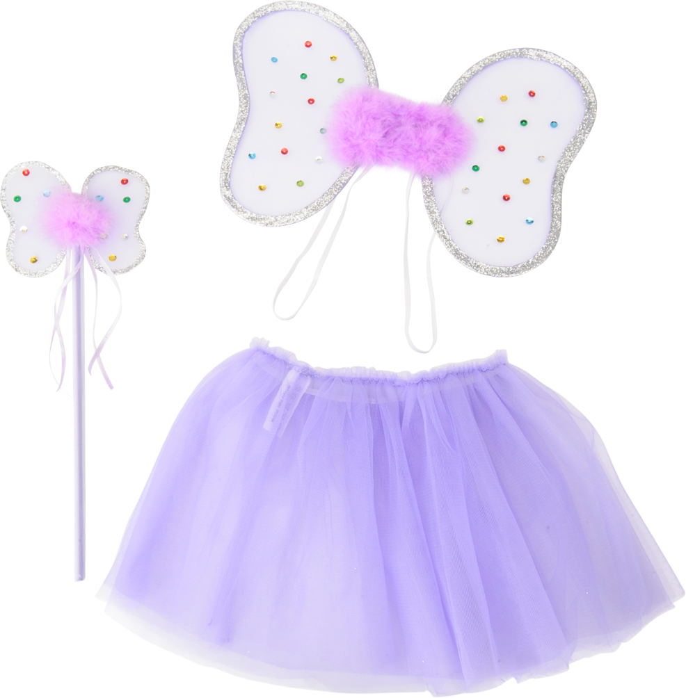 Msb Fairy Set, Purple, Wand/wings/tutu, Purple, Large - Miniskirt (986x1004), Png Download