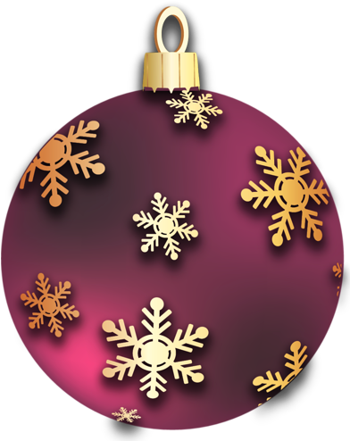 Transparent Red Christmas Ball With Golden Snowflakes - Merry Christmas (400x496), Png Download