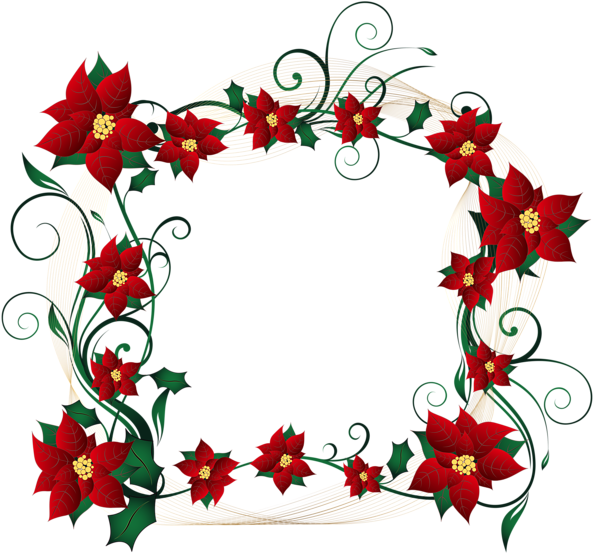 Christmas Decorative Border Transparent Png Clip Art - Clipart Decorative Border Design (600x560), Png Download