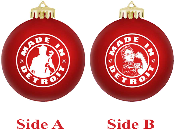 Holiday Bulb Ornaments - Made In Detroit (600x730), Png Download
