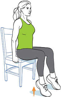 Heel Raise - Sitting (600x400), Png Download