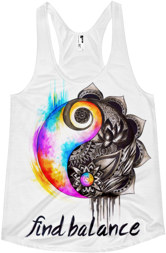 Womens Find Balance Racerback Tank - Sister Tattoos Yin Yang (800x1000), Png Download