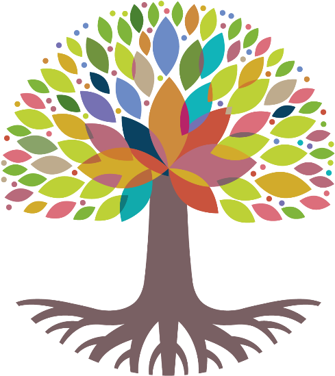 “you Will Find That It Is Necessary To Let Things Go - Colorful Tree With Roots (587x643), Png Download