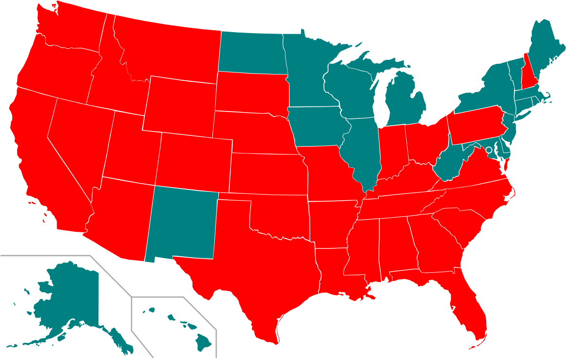 Blue Map Of United States (1200x742), Png Download