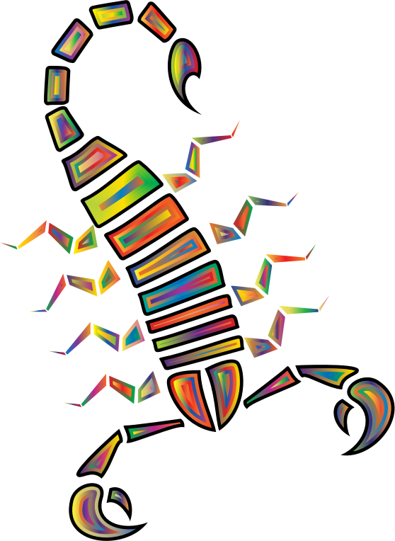 Colorful Abstract Tribal Scorpion - Scorpion (558x764), Png Download