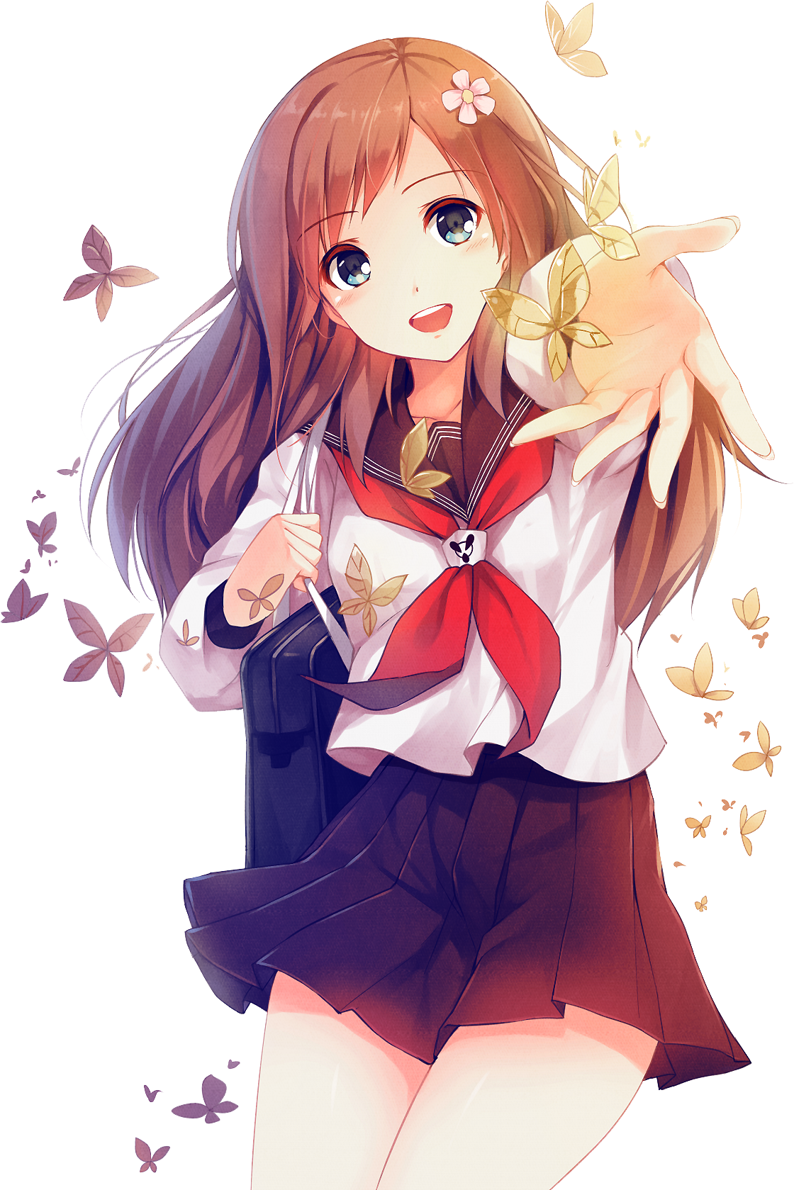 Favorite Border Favorite - Kawaii Anime School Girls (1200x1696), Png Download