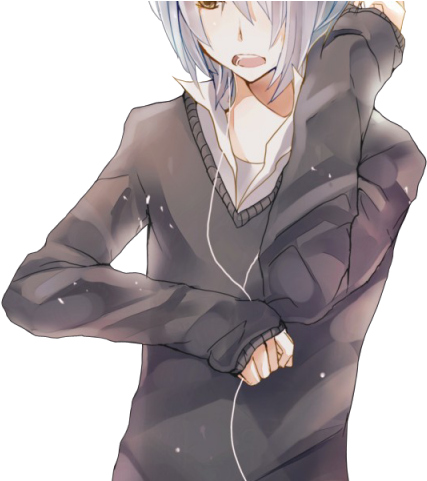 Manga Boy Png Transparent Images - Anime Boy Gray Long Hair (640x480), Png Download