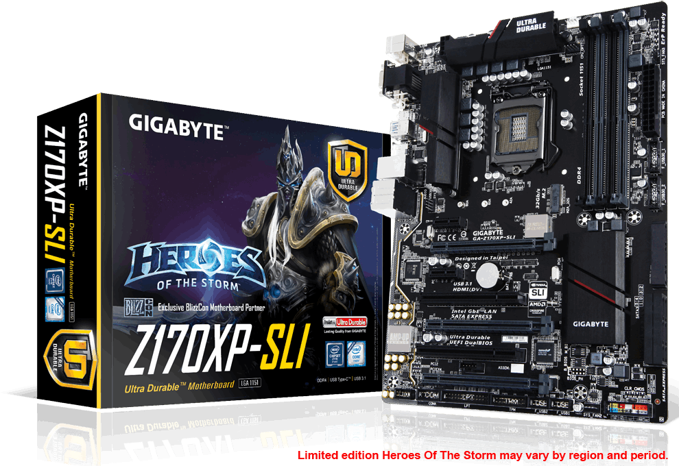 Ga Z170xp Sli - Gigabyte Ga Z170xp Sli (1000x686), Png Download