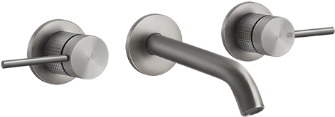 Gessi 316-cesello Cesello 316 Wall Mixer 3 Holes Wall - 707 Black Metal Brushed (600x600), Png Download