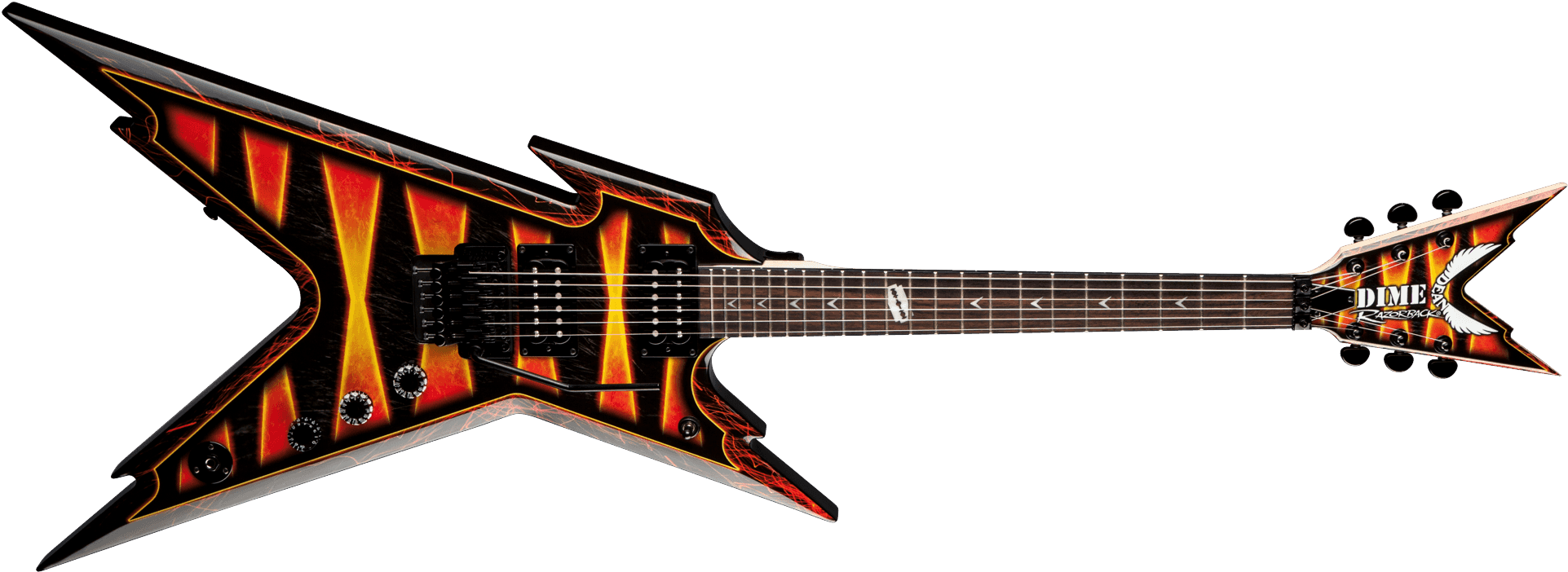 Firefly Guitar - Dean Dime Razorback Bumblebee (2000x784), Png Download