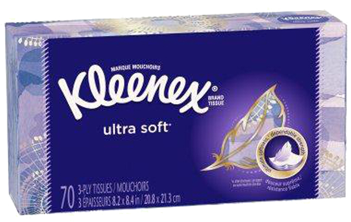 Kleenex Ultra Facial Tissues Box Of 70, 3-ply Sheets - Kleenex Trusted Care 210 (850x850), Png Download