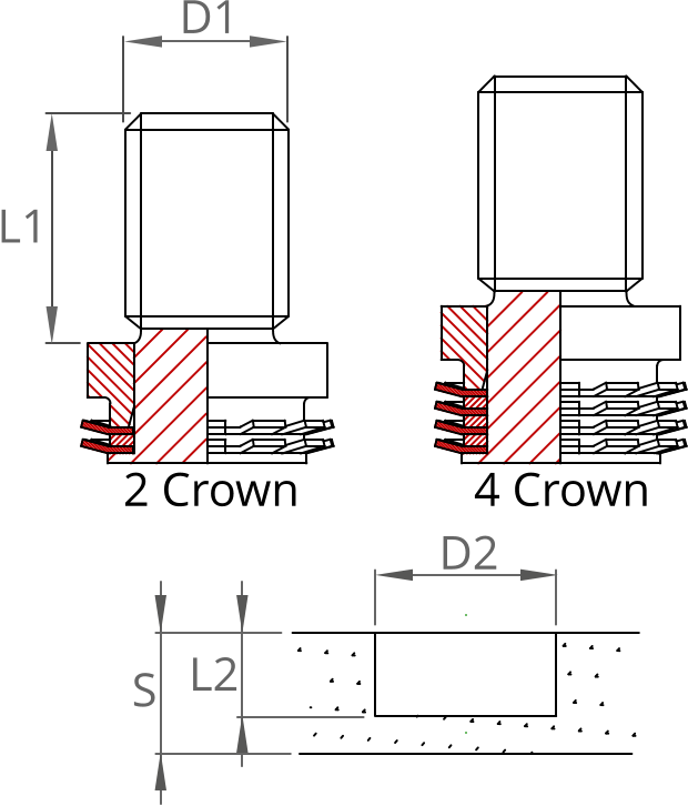 Keep-nut Stud - Composite Material (620x726), Png Download