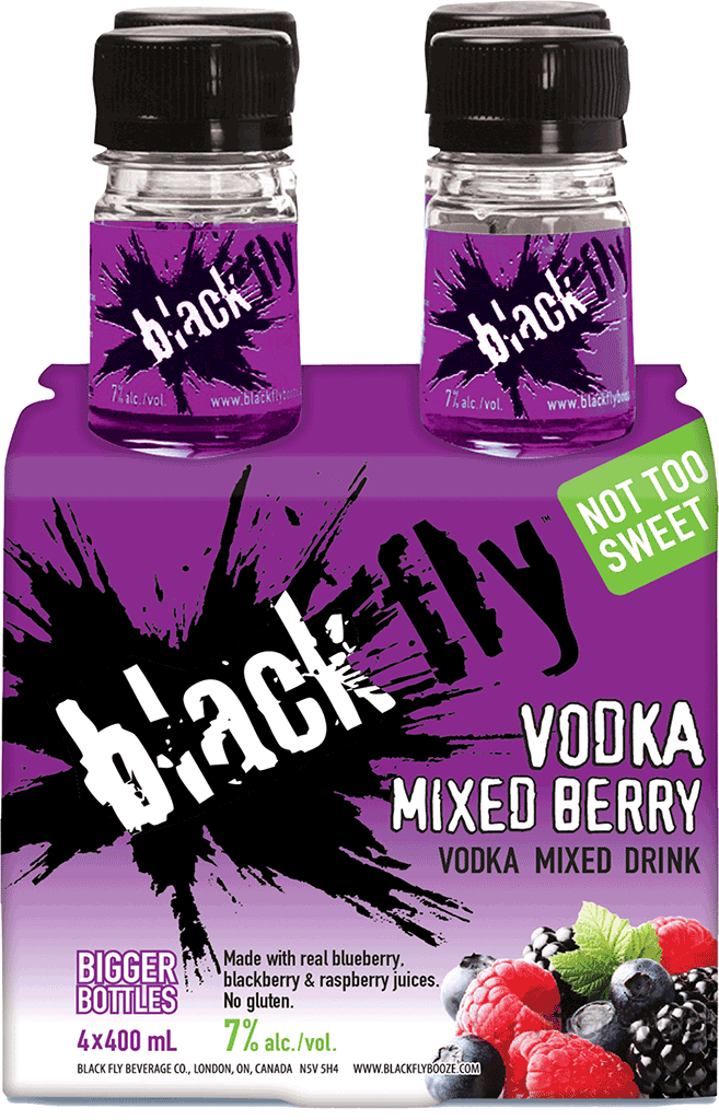 Black Fly Mixed Berry - Black Fly Vodka (657x1024), Png Download