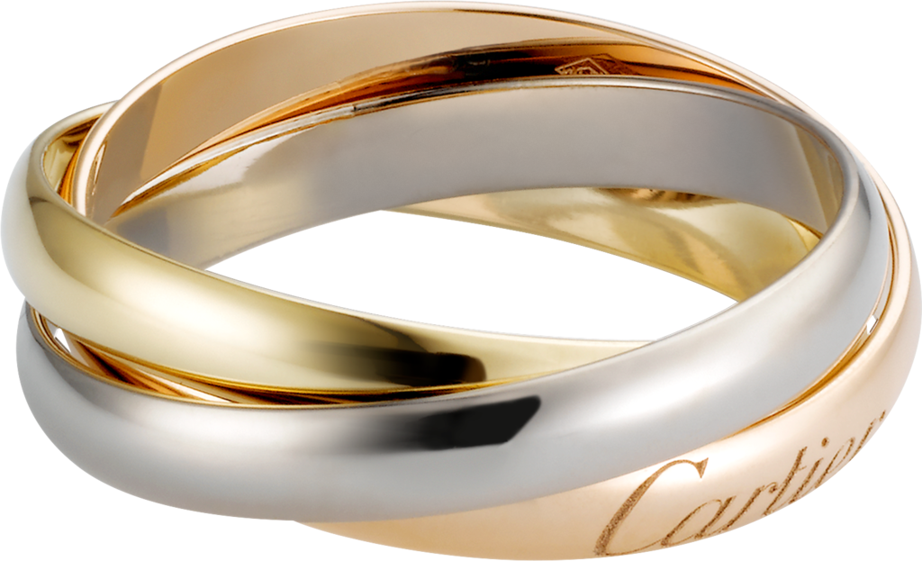 Trinity Ring, Small Modelwhite Gold, Yellow Gold, Pink - Cartier Trinity Ring (1024x623), Png Download
