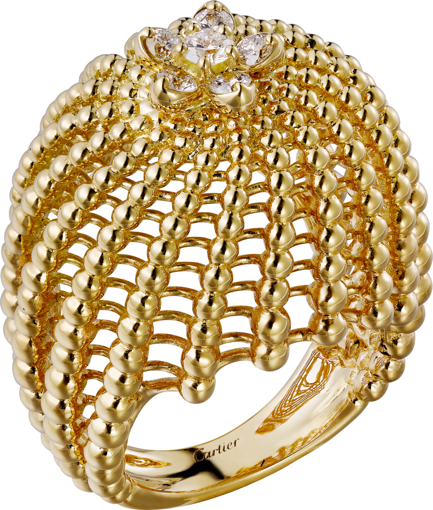 Cactus De Cartier Ringyellow Gold, Diamonds - Cactus De Cartier Ring (870x1024), Png Download