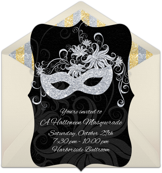 Half Masquerade Mask Invitations Png Banner Transparent - Mask (650x650), Png Download