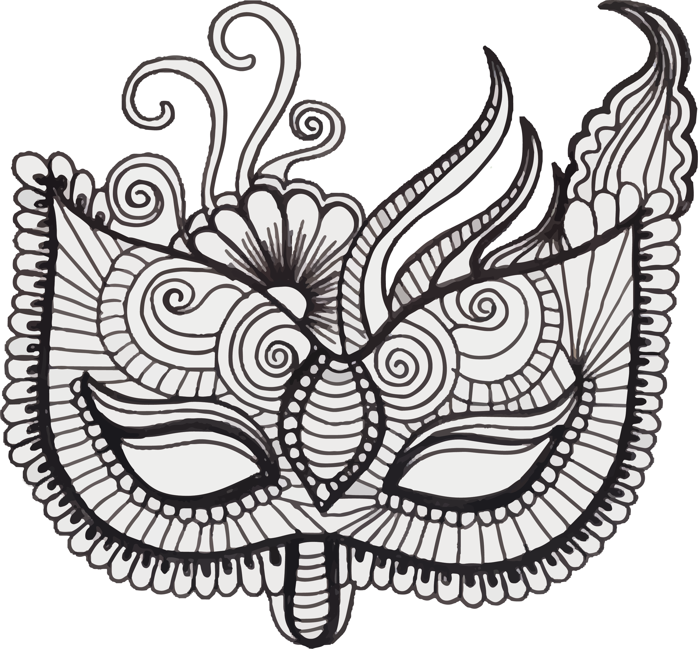 Mask Masquerade Ball Headgear - ภาพ วาด หน้ากาก แฟนซี (2784x2588), Png Download