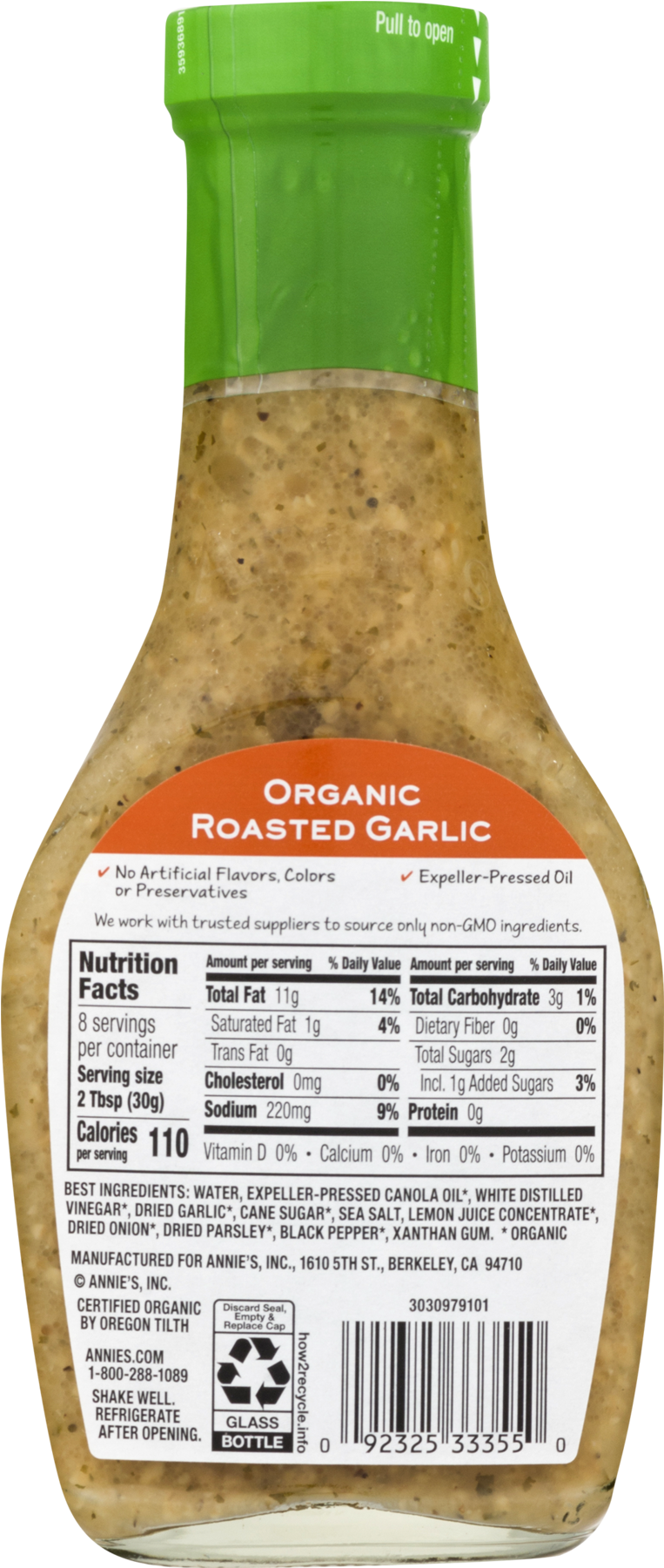 S Organic Roasted Garlic Vinaigrette, 8 Fl Oz - Bottle (1800x1800), Png Download