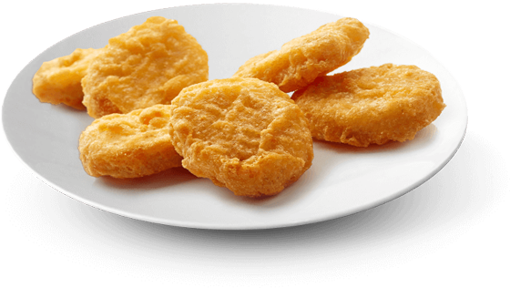 6 Nuggets - Onion Rings On A Plate (700x500), Png Download